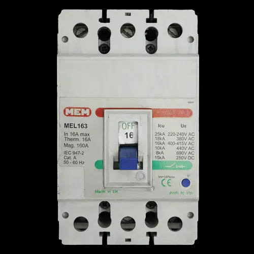 MEM 16 AMP 16kA TRIPLE POLE MCCB MEL163