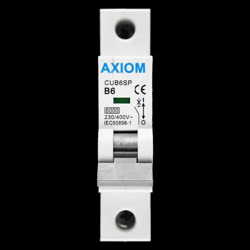 AXIOM 6 AMP CURVE B 6kA MCB CIRCUIT BREAKER CUB6SP