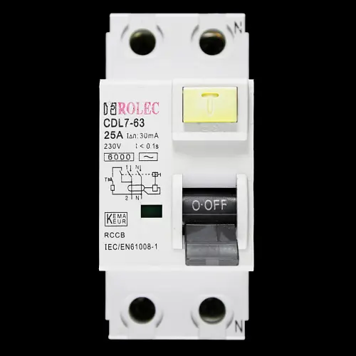 ROLEC 25 AMP 30mA DOUBLE POLE RCCB RCD TYPE AC CDL7-63