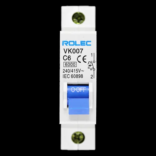 ROLEC 6 AMP CURVE C 6kA MCB CIRCUIT BREAKER VK007