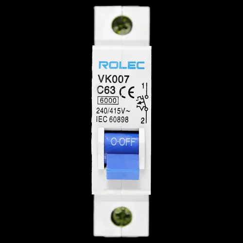 ROLEC 63 AMP CURVE C 6kA MCB CIRCUIT BREAKER VK007