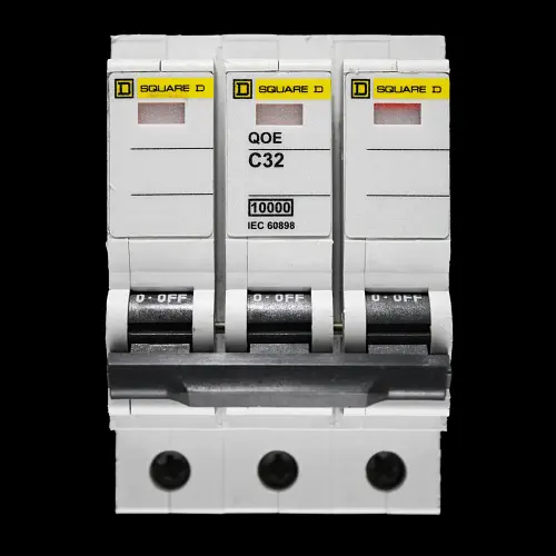 SQUARE D 32 AMP CURVE C 10kA TRIPLE POLE MCB CIRCUIT BREAKER QOE QO332EC10