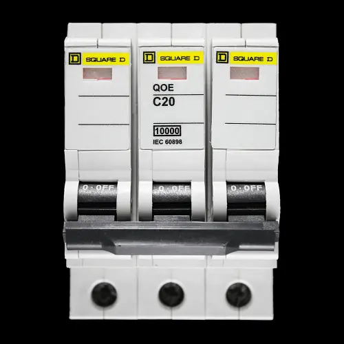 SQUARE D 20 AMP CURVE C 10kA TRIPLE POLE MCB CIRCUIT BREAKER QOE QO320EC10