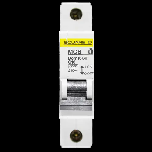 SQUARE D 16 AMP CURVE C 6kA MCB CIRCUIT BREAKER DOMAE DOM16C6