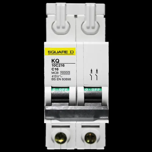 SQUARE D 16 AMP CURVE C 10kA DOUBLE POLE MCB CIRCUIT BREAKER KQ 10C216