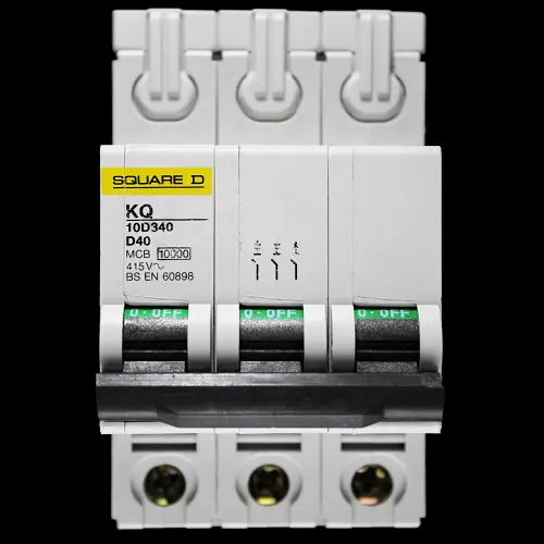 SQUARE D 40 AMP CURVE D 10kA TRIPLE POLE MCB CIRCUIT BREAKER KQ 10D340