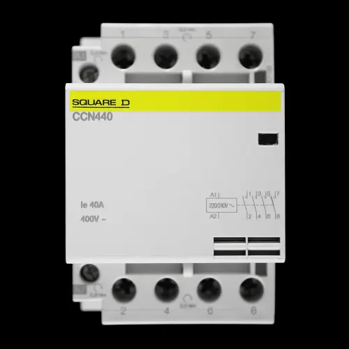 SQUARE D 40 AMP FOUR POLE NO CONTACTOR 220/240V COIL CCN440
