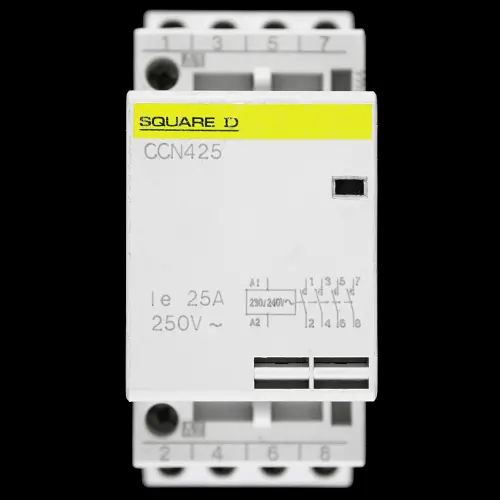 SQUARE D 25 AMP FOUR POLE NO CONTACTOR 220/240V COIL CCN425