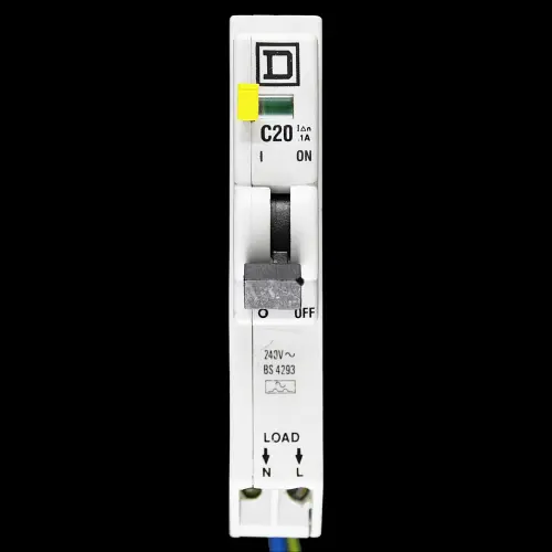 SQUARE D 20 AMP CURVE C 10kA 100mA RCBO TYPE A QOE