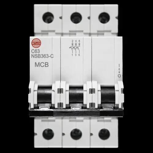 WYLEX 63 AMP CURVE C 6kA TRIPLE POLE MCB CIRCUIT BREAKER NSB363-C