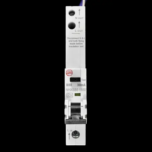 WYLEX 50 AMP CURVE B 6kA 30mA RCBO TYPE A NHXSBS1B50