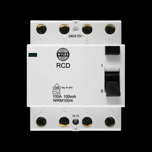 WYLEX 100 AMP 100mA FOUR POLE RCD TYPE AC WRM100/4