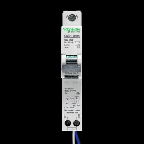 SCHNEIDER 32 AMP CURVE C 10kA 30mA RCBO TYPE AC C60HC32R30 26861