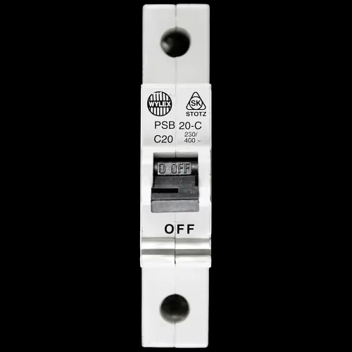 WYLEX 20 AMP CURVE C 10kA MCB CIRCUIT BREAKER PSB20-C STOTZ