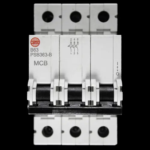 WYLEX 63 AMP CURVE B 10kA TRIPLE POLE MCB CIRCUIT BREAKER PSB363-B