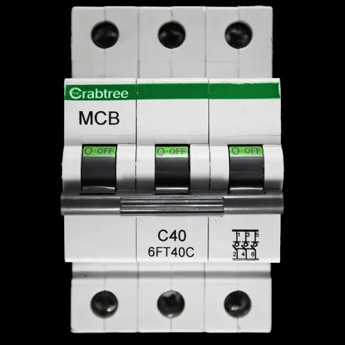 CRABTREE 40 AMP CURVE C 6kA TRIPLE POLE MCB CIRCUIT BREAKER LOADSTAR 6FT40C BC