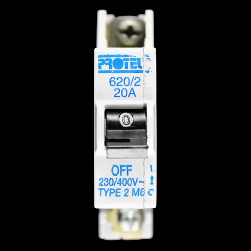 PROTEUS 20 AMP TYPE 2 M6 MCB CIRCUIT BREAKER 230/400V 620/2