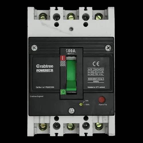 CRABTREE 100 AMP 25kA TRIPLE POLE MCCB POWERSTAR 7PBJN3100A