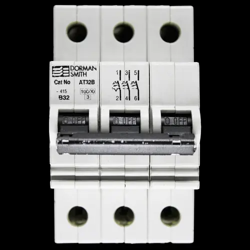DORMAN SMITH 32 AMP CURVE B 10kA TRIPLE POLE MCB CIRCUIT BREAKER AT32B