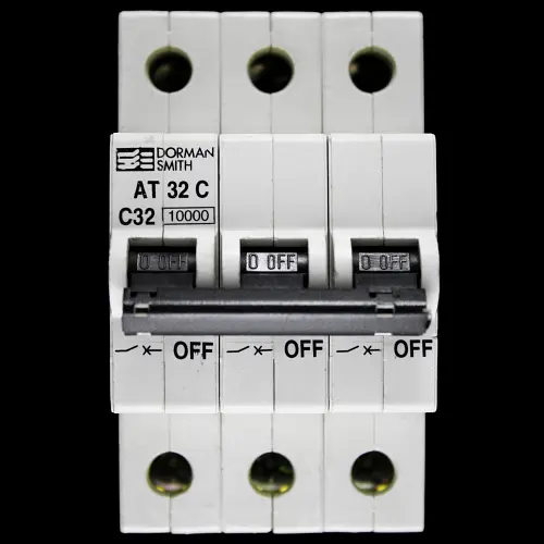 DORMAN SMITH 32 AMP CURVE C 10kA TRIPLE POLE MCB CIRCUIT BREAKER 400V AT32C