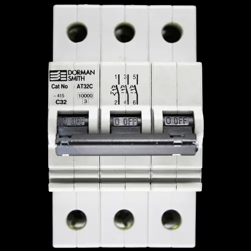 DORMAN SMITH 32 AMP CURVE C 10kA TRIPLE POLE MCB CIRCUIT BREAKER AT32C