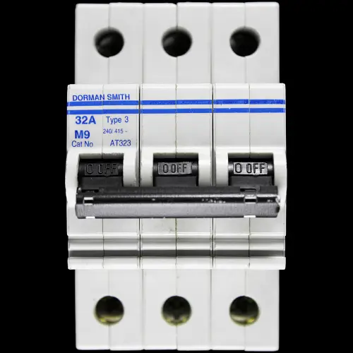DORMAN SMITH 32 AMP TYPE 3 M9 TRIPLE POLE MCB CIRCUIT BREAKER AT323