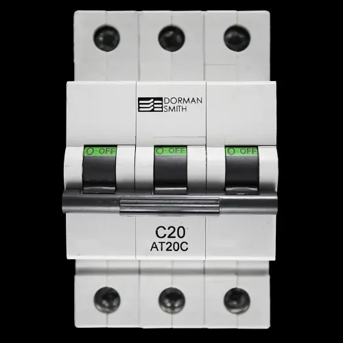 DORMAN SMITH 20 AMP CURVE C 10kA TRIPLE POLE MCB CIRCUIT BREAKER AT20C BC