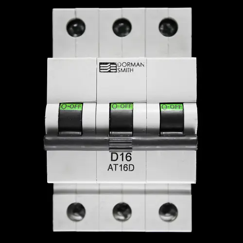 DORMAN SMITH 16 AMP CURVE D 6kA TRIPLE POLE MCB CIRCUIT BREAKER AT16D BC