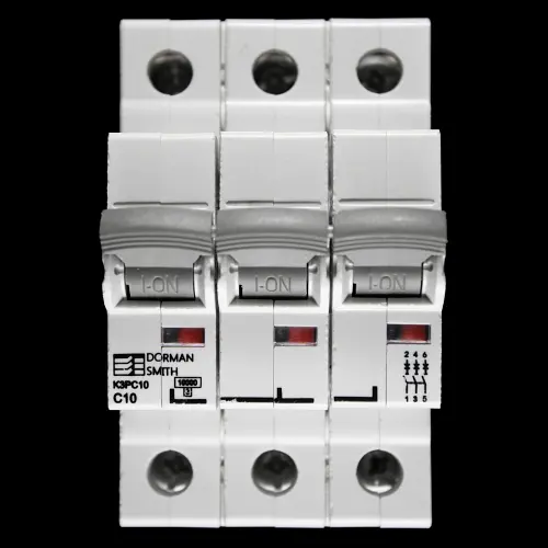 DORMAN SMITH 10 AMP CURVE C 10kA TRIPLE POLE MCB CIRCUIT BREAKER K3PC10