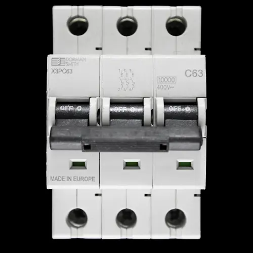 DORMAN SMITH 63 AMP CURVE C 10kA TRIPLE POLE MCB CIRCUIT BREAKER X3PC63