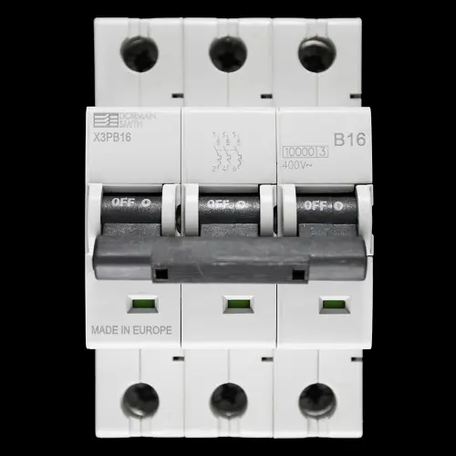 DORMAN 16 AMP CURVE B 10kA TRIPLE POLE MCB CIRCUIT BREAKER X3PB16