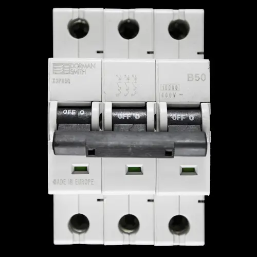 DORMAN SMITH 50 AMP CURVE B 10kA TRIPLE POLE MCB CIRCUIT BREAKER X3PB50
