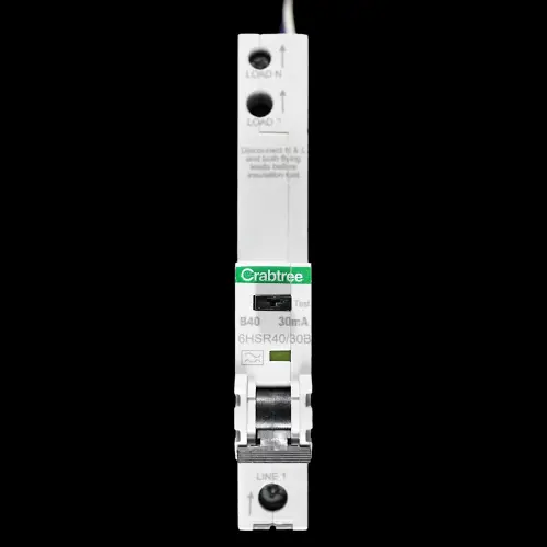CRABTREE 40 AMP CURVE B 10kA 30mA RCBO TYPE A 6HSR40/30B LOADSTAR
