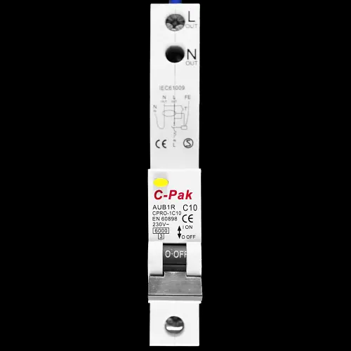 C-PAK 10 AMP CURVE C 6kA 30mA RCBO TYPE AC AUB1R CPRO-10/1C CPRO-1C10