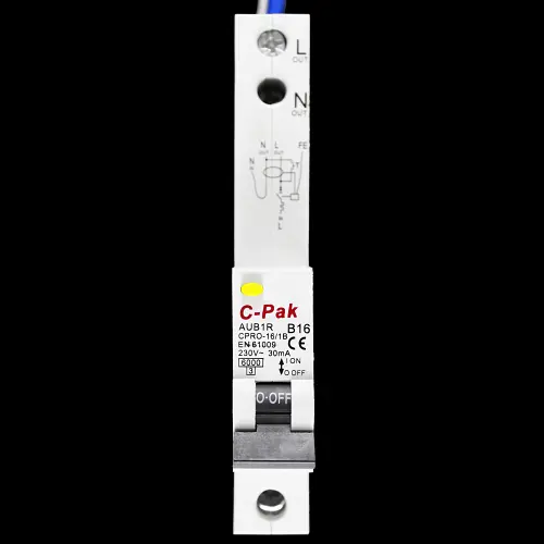 C-PAK 16 AMP CURVE B 6kA 30mA RCBO TYPE AC AUB1R CPRO-16/1B CPRO-1B16