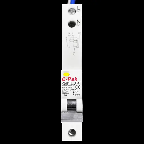 C-PAK 40 AMP CURVE B 6kA 30mA RCBO TYPE AC AUB1R CPRO-40/1B CPRO-1B40