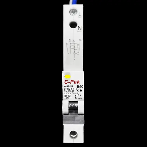C-PAK 50 AMP CURVE B 6kA 30mA RCBO TYPE AC AUB1R CPRO-50/1B CPRO-1B50