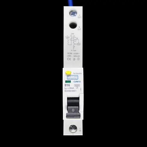 BRITISH GENERAL 16 AMP CURVE B 6kA 30mA RCBO TYPE AC CURB16