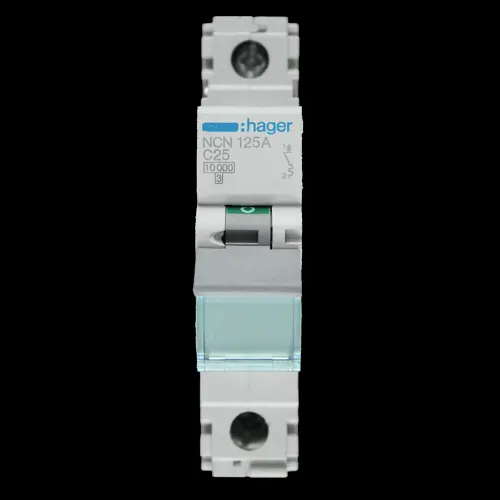 HAGER 25 AMP CURVE C 10kA MCB CIRCUIT BREAKER NCN125A 461554