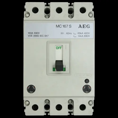 AEG 100 AMP 65kA TRIPLE POLE MCCB MC167S