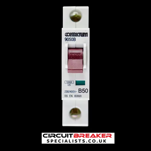 CONTACTUM 50 AMP CURVE B 10kA MCB CIRCUIT BREAKER 9050B BLACK