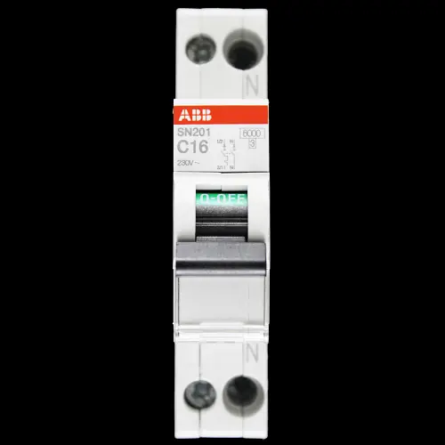 ABB 16 AMP CURVE C 6kA SP&N MCB CIRCUIT BREAKER 2CSS255101R0164 SN201