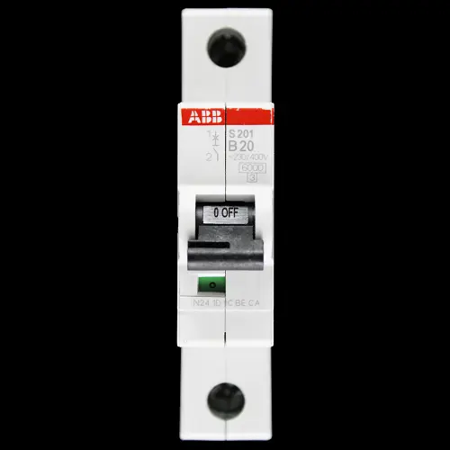 ABB 20 AMP CURVE B 6kA MCB CIRCUIT BREAKER 2CDS251001R0205 S201