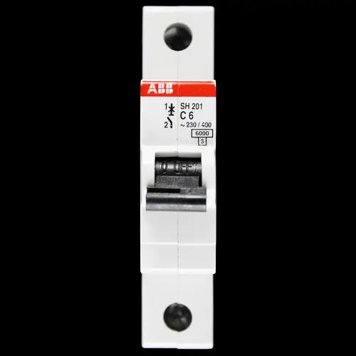 ABB 6 AMP CURVE C 6kA MCB CIRCUIT BREAKER SH201