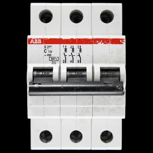 ABB 10 AMP CURVE C 6kA TRIPLE POLE MCB CIRCUIT BREAKER 2CDS253001R0104 S203