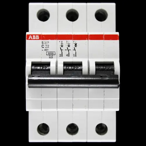 ABB 32 AMP CURVE C 6kA TRIPLE POLE MCB CIRCUIT BREAKER 2CDS253001R0324 S203