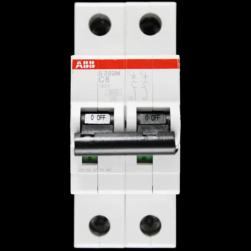 ABB 6 AMP CURVE C 10kA DOUBLE POLE MCB CIRCUIT BREAKER 2CDS272001R0064 S202M