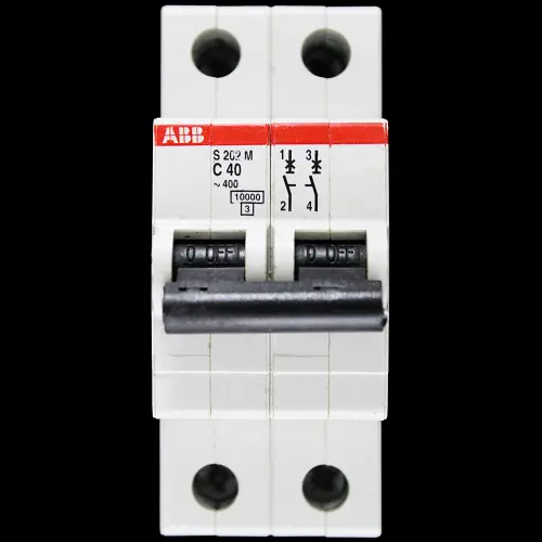 ABB 40 AMP CURVE C 10kA DOUBLE POLE MCB CIRCUIT BREAKER 2CDS272001R0404 S202M