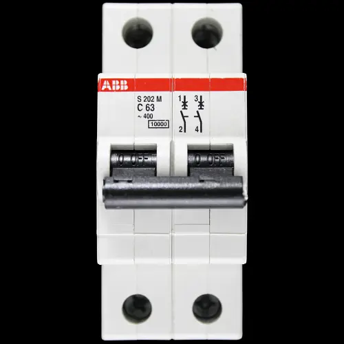 ABB 63 AMP CURVE C 10kA DOUBLE POLE MCB CIRCUIT BREAKER 2CDS272001R0634 S202M