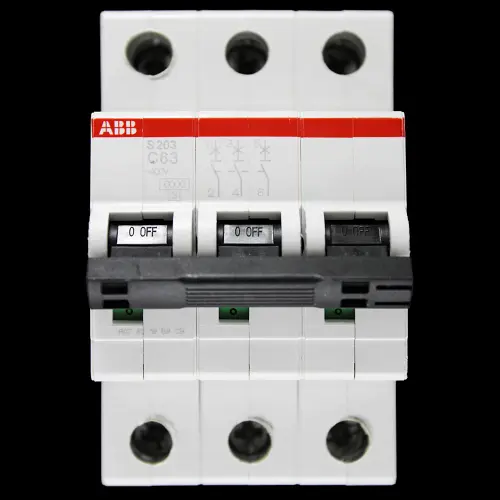 ABB 63 AMP CURVE C 6kA TRIPLE POLE MCB CIRCUIT BREAKER 2CDS253001R0634 S203